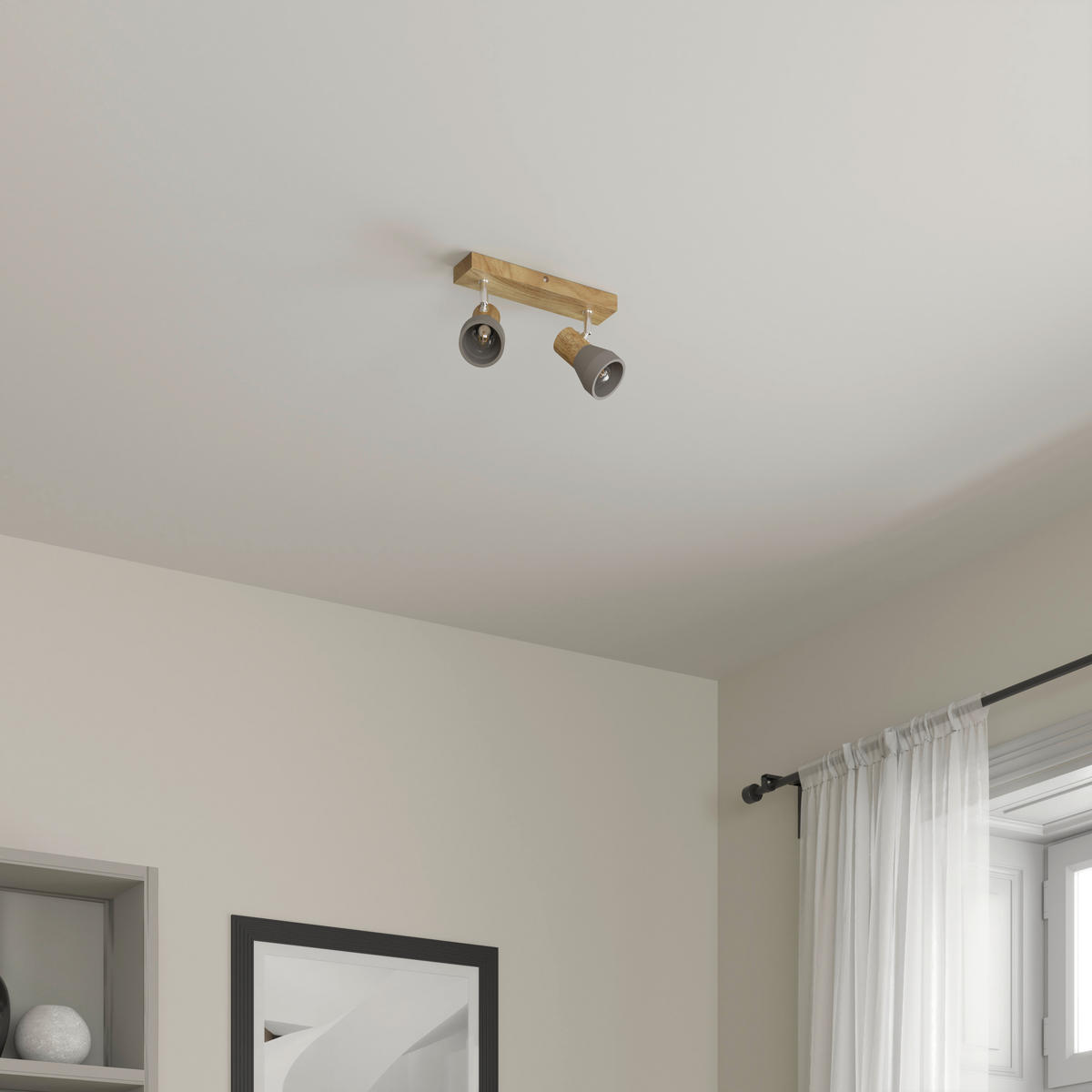 STRAHLER Alina 37/7,2/12,3 cm  - Eschefarben/Grau, Natur, Holz/Stein (37/7,2/12,3cm) - Novel