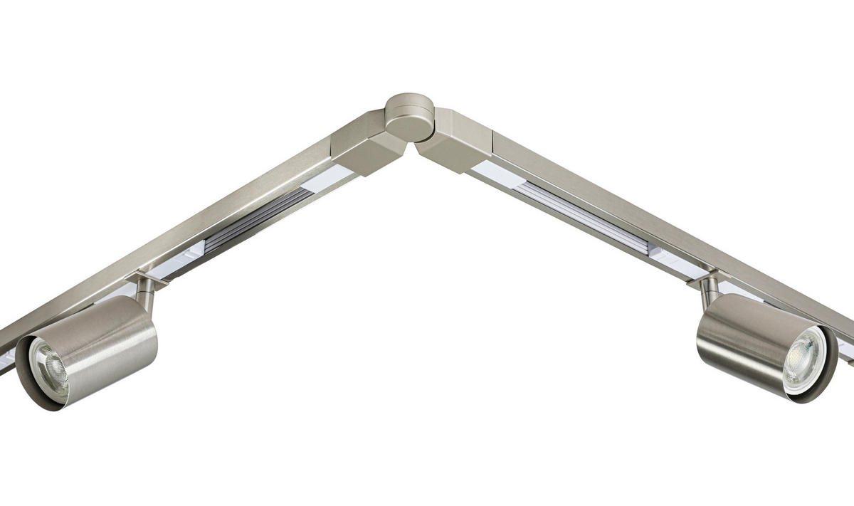 SCHIENENSYSTEM 210/5,5/14 cm  - Nickelfarben, Trend, Kunststoff/Metall (210/5,5/14cm) - Collett's Monde