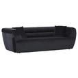 BIGSOFA Samt Schwarz  - Schwarz, KONVENTIONELL, Kunststoff/Textil (240/73/100cm) - Carryhome