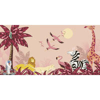 FOTOTAPETE THE LION KING SUNSET  - Rosa, Design, Textil (500/250cm) - Disney