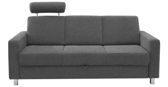 3-SITZER-SOFA  in Flachgewebe Grau  - Chromfarben/Grau, Design, Textil/Metall (195/83/85cm) - Xora