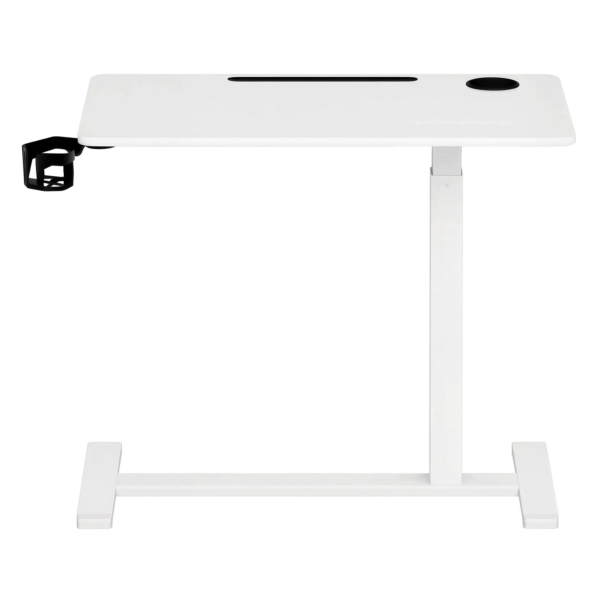 LAPTOPTISCH 80/45/65-102 cm Weiß höhenverstellbar, Kabeldurchlass, Getränkehalter  - Weiß, Basics, Holzwerkstoff/Kunststoff (80/45/65-102cm) - Boxxx