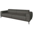 BIGSOFA Webstoff Dunkelgrau  - Dunkelgrau/Schwarz, KONVENTIONELL, Textil/Metall (280/80/110cm) - Carryhome