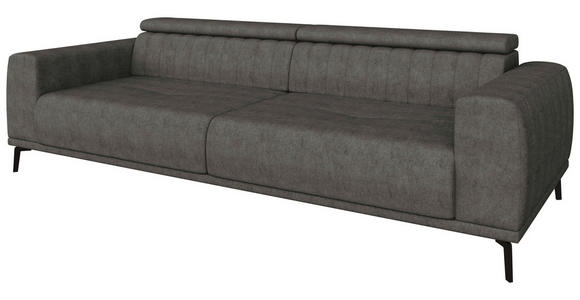 BIGSOFA Webstoff Dunkelgrau  - Dunkelgrau/Schwarz, KONVENTIONELL, Textil/Metall (280/80/110cm) - Carryhome