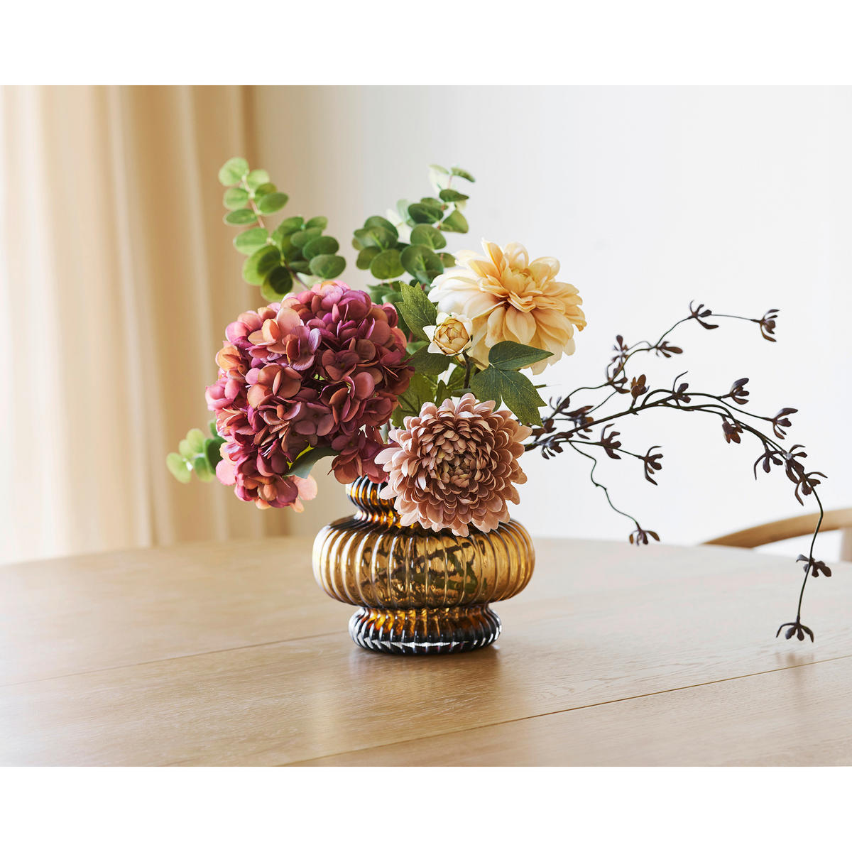 KUNSTBLUME Dahlie  - Dunkelrosa/Beige, Basics, Kunststoff (30/25/68cm)