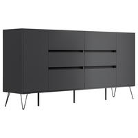 SIDEBOARD Posseik Industrial 199/93,6/42 cm 6 Schublade(n)  - Eichefarben/Graphitfarben, Design, Holzwerkstoff/Metall (199/93,6/42cm) - P & B
