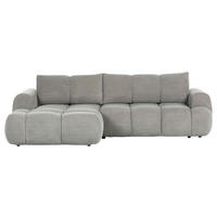 ECKSOFA in Flachgewebe Greige  - Greige/Schwarz, Konventionell, Kunststoff/Textil (174/274cm) - Carryhome