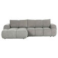 ECKSOFA in Flachgewebe Greige  - Greige/Schwarz, KONVENTIONELL, Kunststoff/Textil (174/274cm) - Carryhome