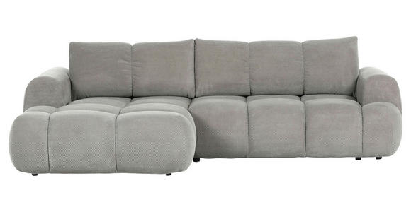 ECKSOFA in Flachgewebe Greige  - Greige/Schwarz, KONVENTIONELL, Kunststoff/Textil (174/274cm) - Carryhome