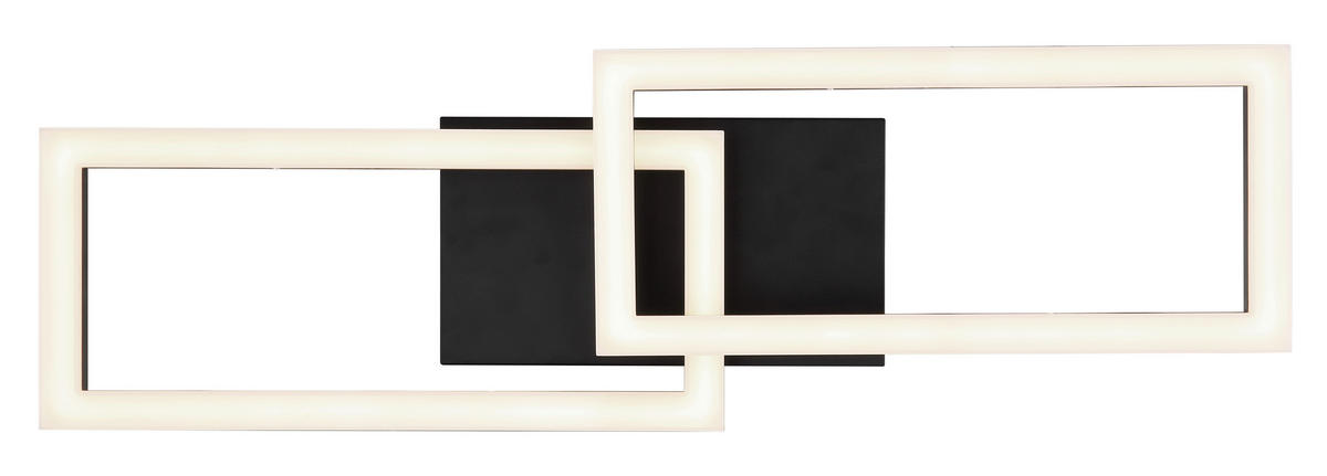 LED PLAFONJERA - opal/crna, Dizajnerski, metal/plastika (61,4/19,5/9cm)