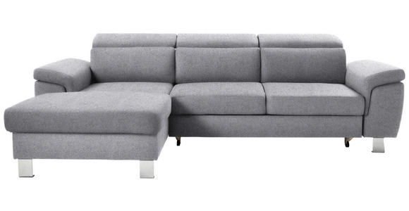 ECKSOFA in Webstoff Hellgrau  - Silberfarben/Hellgrau, Design, Textil/Metall (167/250cm) - Xora