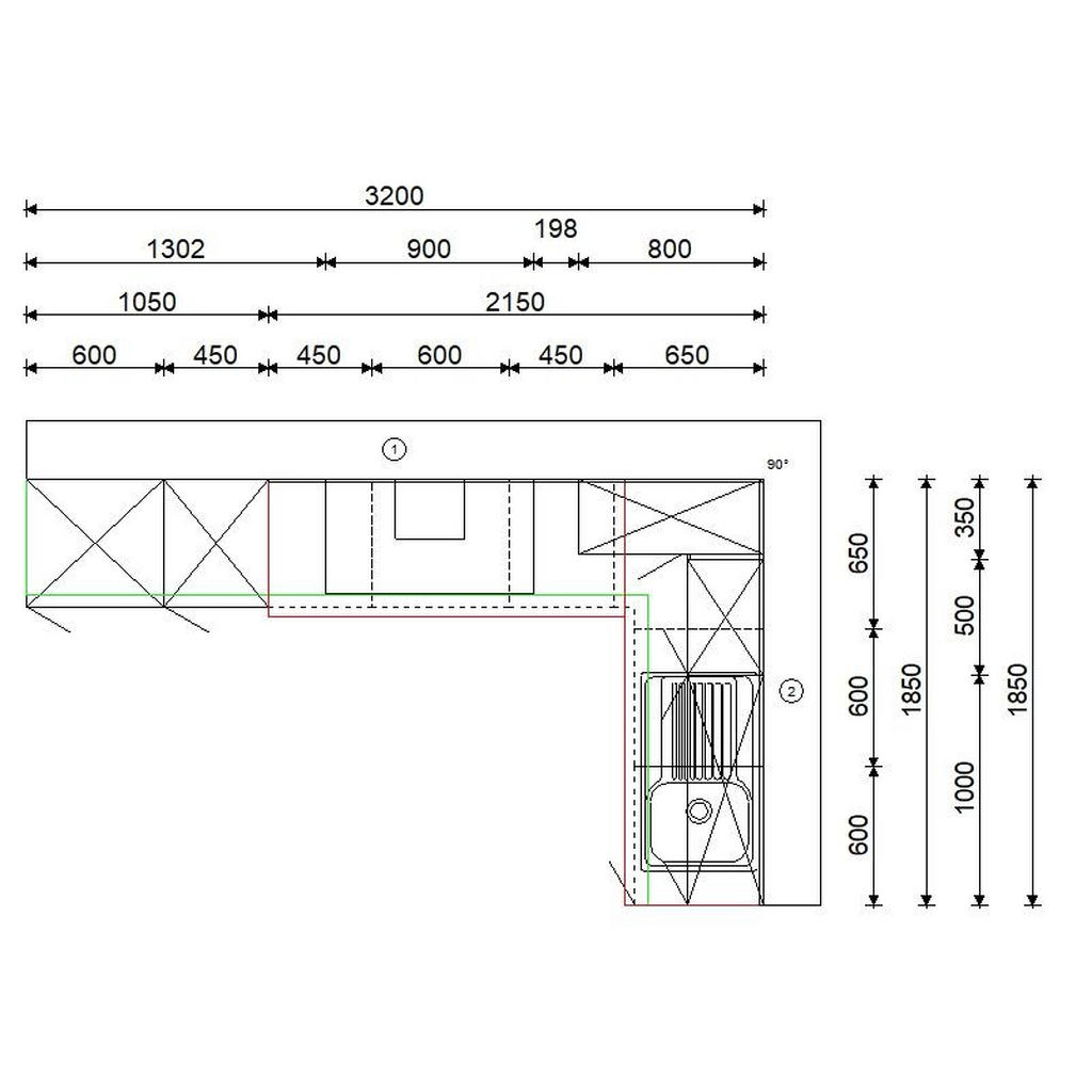 Thumbnail - Venda Eckküche VE 120, Eiche, Hellgrau, Metall, L-Form, 320x185 cm, Made in Germany, vormontierter Korpus, Küchen, Eckkü...