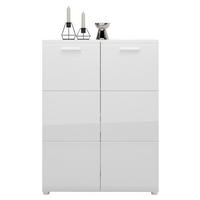 SCHUHSCHRANK Weiß Hochglanz, Weiß  - Chromfarben/Weiß Hochglanz, MODERN, Holzwerkstoff/Kunststoff (89,9/120/36cm) - Boxxx