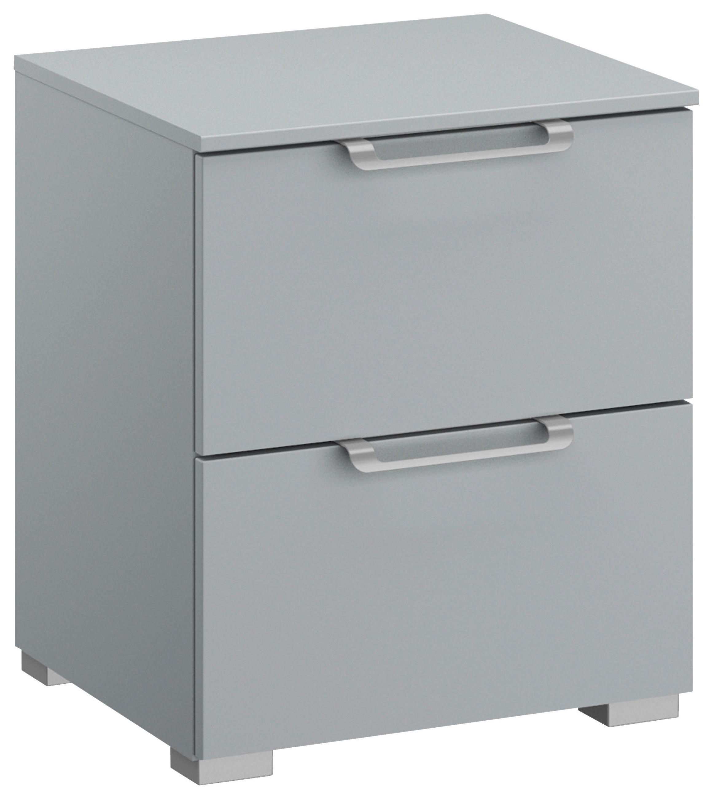 NACHTSCHRANK Hellgrau - Silberfarben/Hellgrau, Design, Kunststoff/Metall (40/49/42cm) - Novel