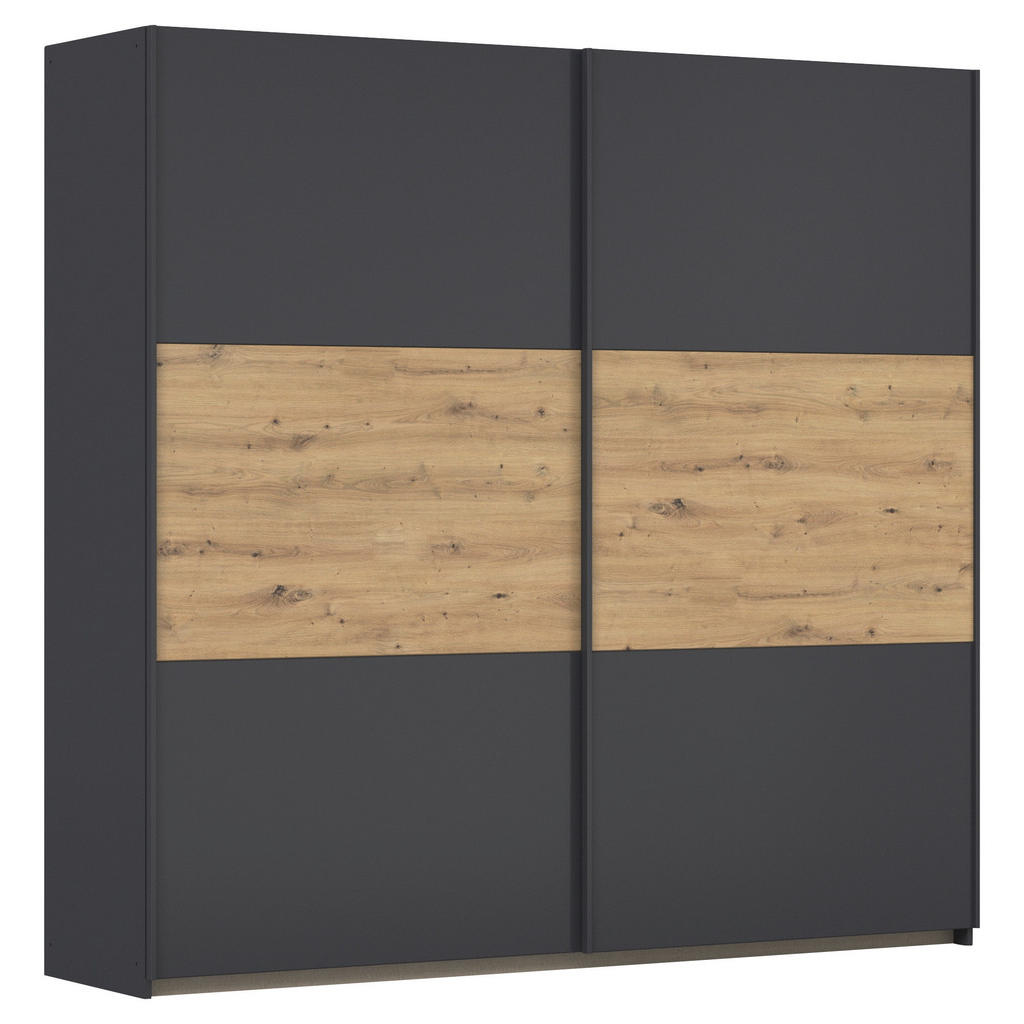 Rauch Möbel SKŘÍŇ S POSOUVACÍMI DVEŘMI, šedá, dub artisan, 218/210/59 cm