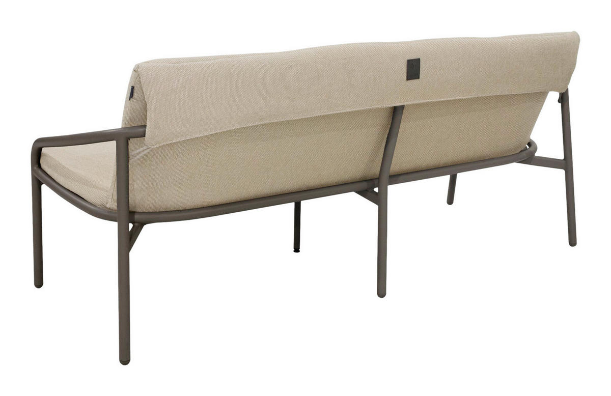 LOUNGESOFA 188/72,6/75 cm Aluminium  - Beige/Graubraun, Basics, Textil/Metall (188/72,6/75cm) - Joop!