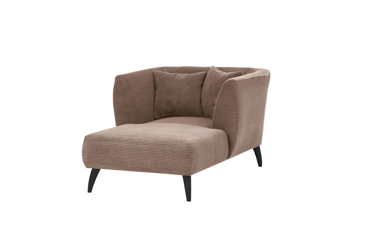 XXL-SESSEL in Cord Graubraun  - Graubraun/Schwarz, Modern, Holz/Textil (108/84/155cm) - MID.YOU