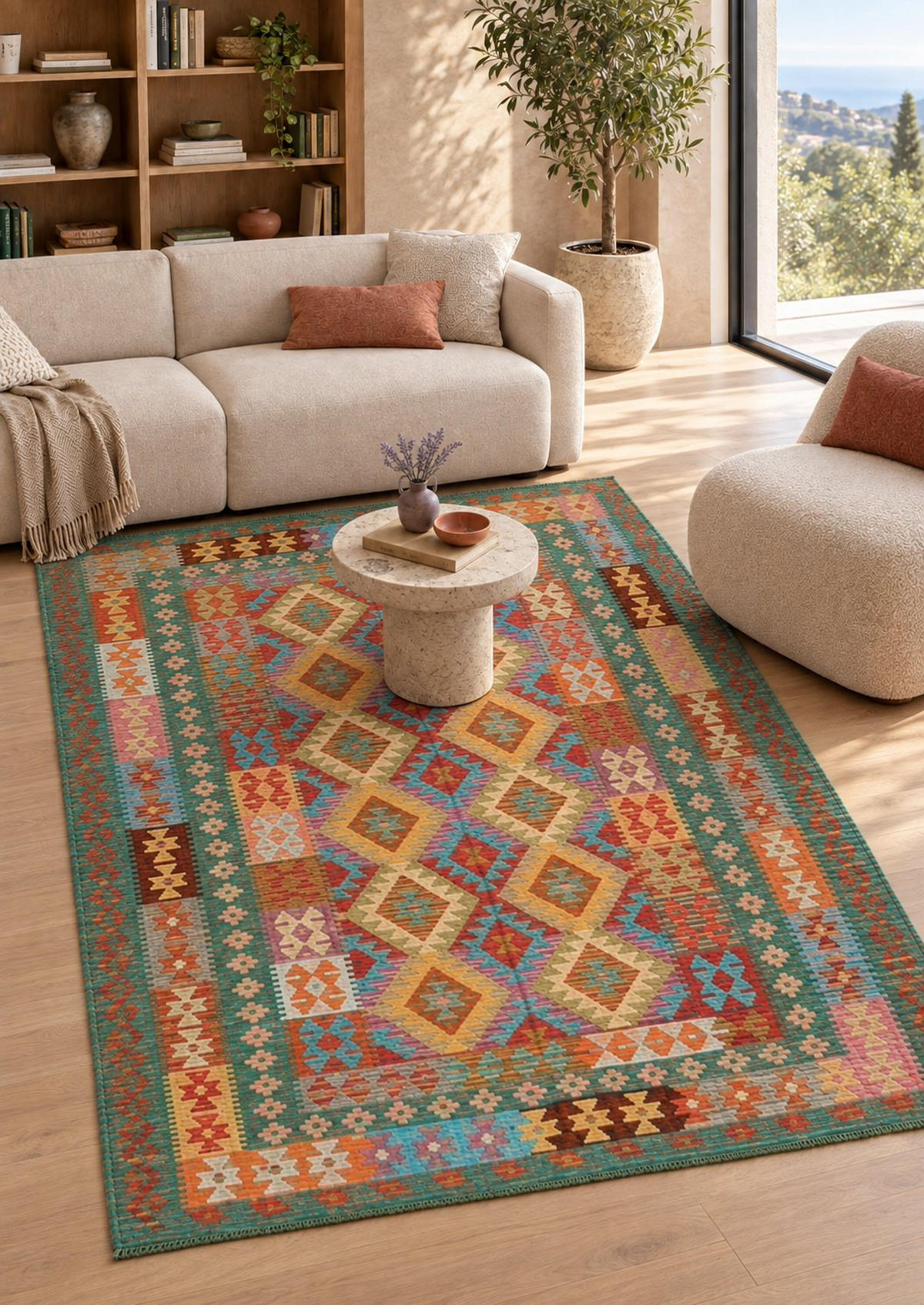 ORIJENTALNI TEPIH 85/120 cm   višebojno  KELIM VINTAGE  - višebojno, Konvencionalno, tekstil (85/120cm) - Cazaris