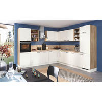 ECKKÜCHE 305/305 cm  in Creme, Eichefarben  - Eichefarben/Creme, KONVENTIONELL, Holzwerkstoff/Metall (305/305cm) - Burger