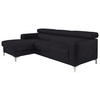 ECKSOFA in Echtleder Schwarz  - Chromfarben/Schwarz, Design, Leder/Metall (168/227cm) - Livetastic