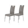 STUHL-SET 2 Stück  in Stahl Mikrofaser  - Chromfarben/Grau, MODERN, Textil/Metall (44cm) - MID.YOU
