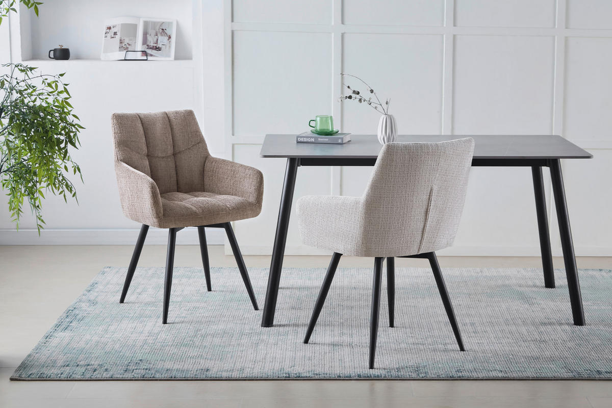 NASLANJAČ, kovina, tekstil črna, rjavosiva  - rjavosiva/črna, Design, kovina/tekstil (61/83,5/60cm) - Stylife