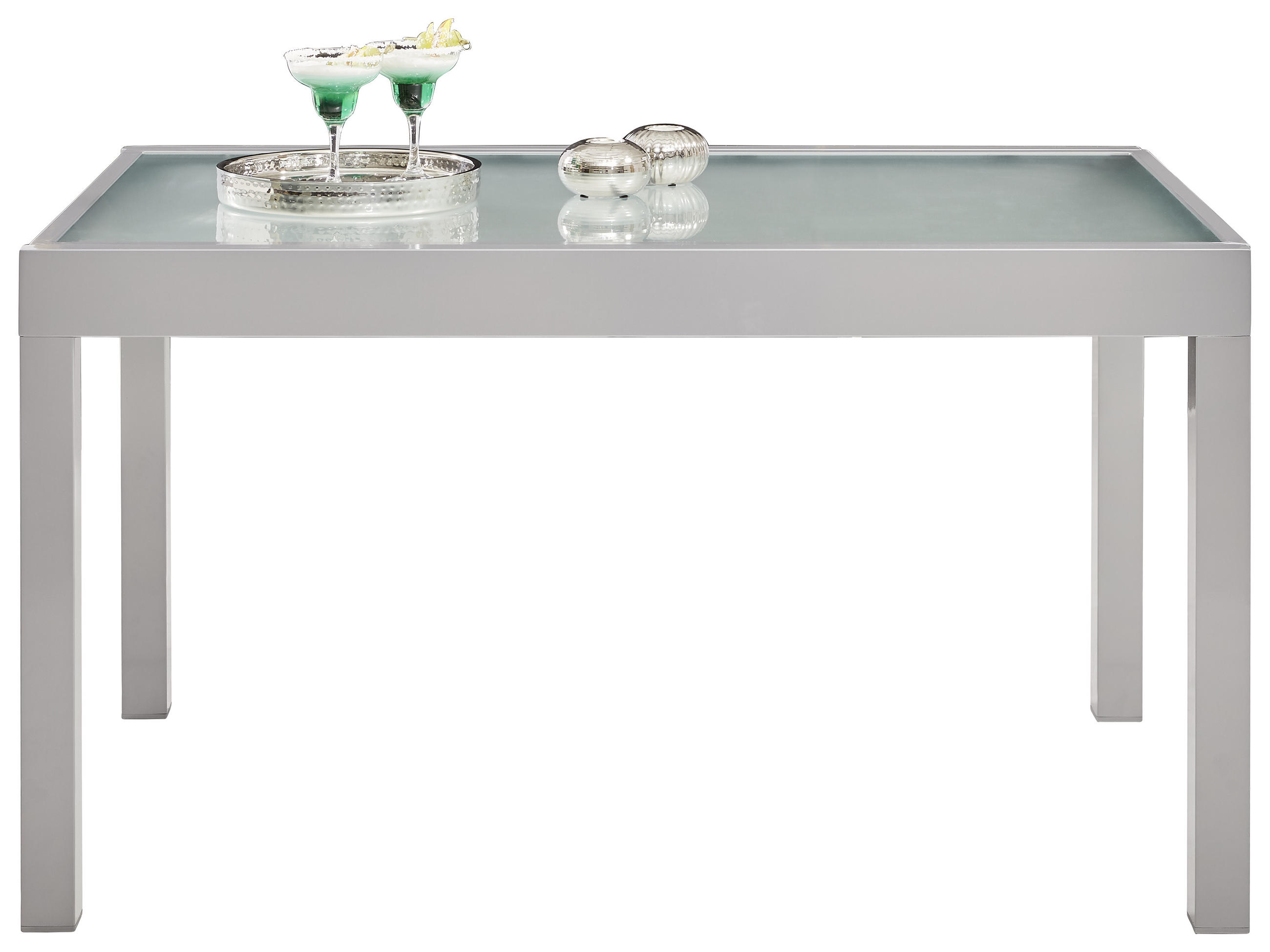 Masă grădină 135-270/90/75 cm   - argintiu, Basics, sticlă/metal (135-270/90/75cm) - Ambia Garden