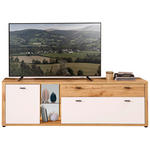TV-ELEMENT Glas, Holzwerkstoff Weiß, Eiche Wotan  - Anthrazit/Eiche Wotan, MODERN, Glas/Holzwerkstoff (210cm) - Xora