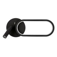 LED-WANDLEUCHTE 35/6.5/15 cm   - Schwarz/Weiß, Design, Kunststoff/Metall (35/6.5/15cm)