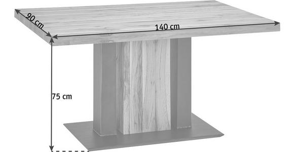 ESSTISCH in Holz, Metall, Holzwerkstoff 140/90/75 cm  - Eichefarben/Schwarz, KONVENTIONELL, Holz/Holzwerkstoff (140/90/75cm) - Moderano