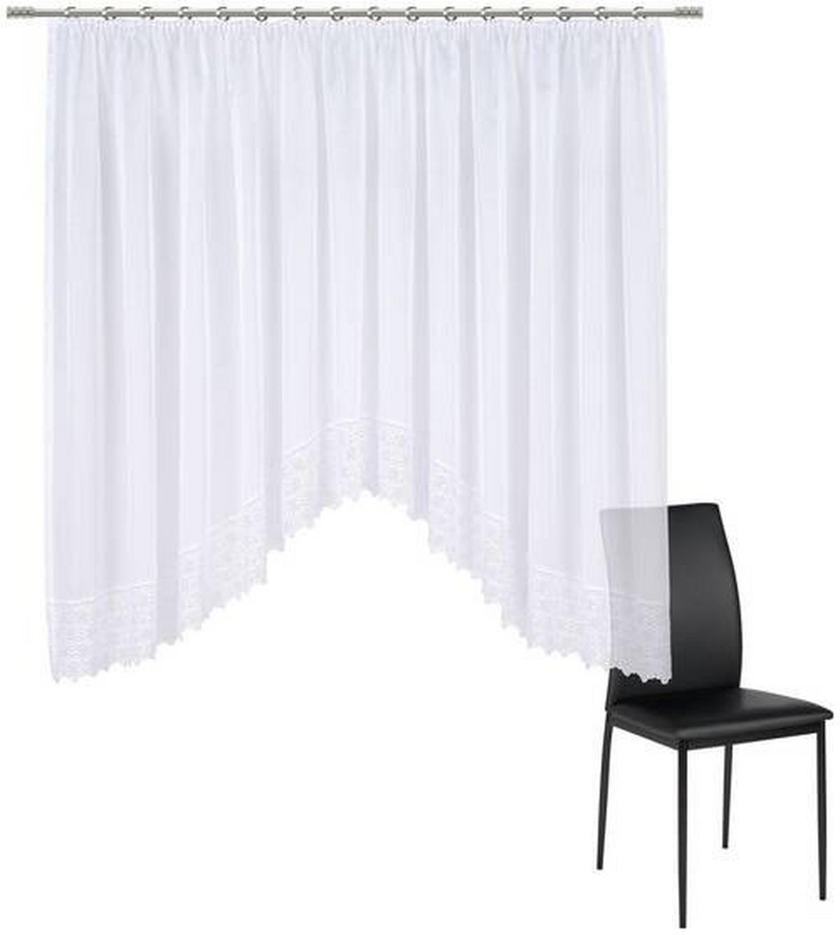 HOTOVÝ ZÁVĚS, poloprůhledné, 450/175 cm - bílá, Konvenční, textil (450/175cm) - Esposa
