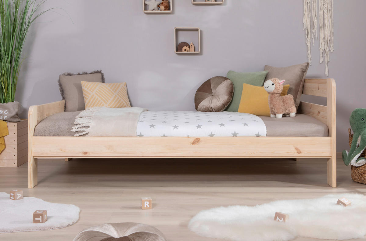 BETT 120/200 cm  in Naturfarben  - Naturfarben, MODERN, Holz/Textil (120/200cm) - MID.YOU