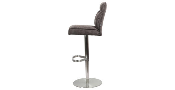 BARHOCKER in Metall, Textil Braun, Edelstahlfarben - Edelstahlfarben/Braun, Design, Textil/Metall (38/117/52cm) - Novel