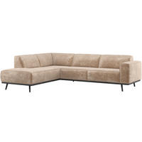 ECKSOFA Statement in Chenille, Samt Taupe  210/274 cm  - Taupe/Schwarz, MODERN, Holz/Textil (210/274cm) - Livetastic