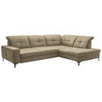 ECKSOFA in Chenille Beige  310/240 cm  - Beige/Schwarz, Design, Textil/Metall (310/240cm) - Xora