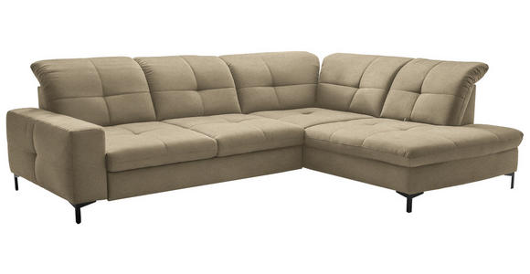 ECKSOFA in Chenille Beige 310/240 cm - Beige/Schwarz, Design, Textil/Metall (310/240cm) - Xora