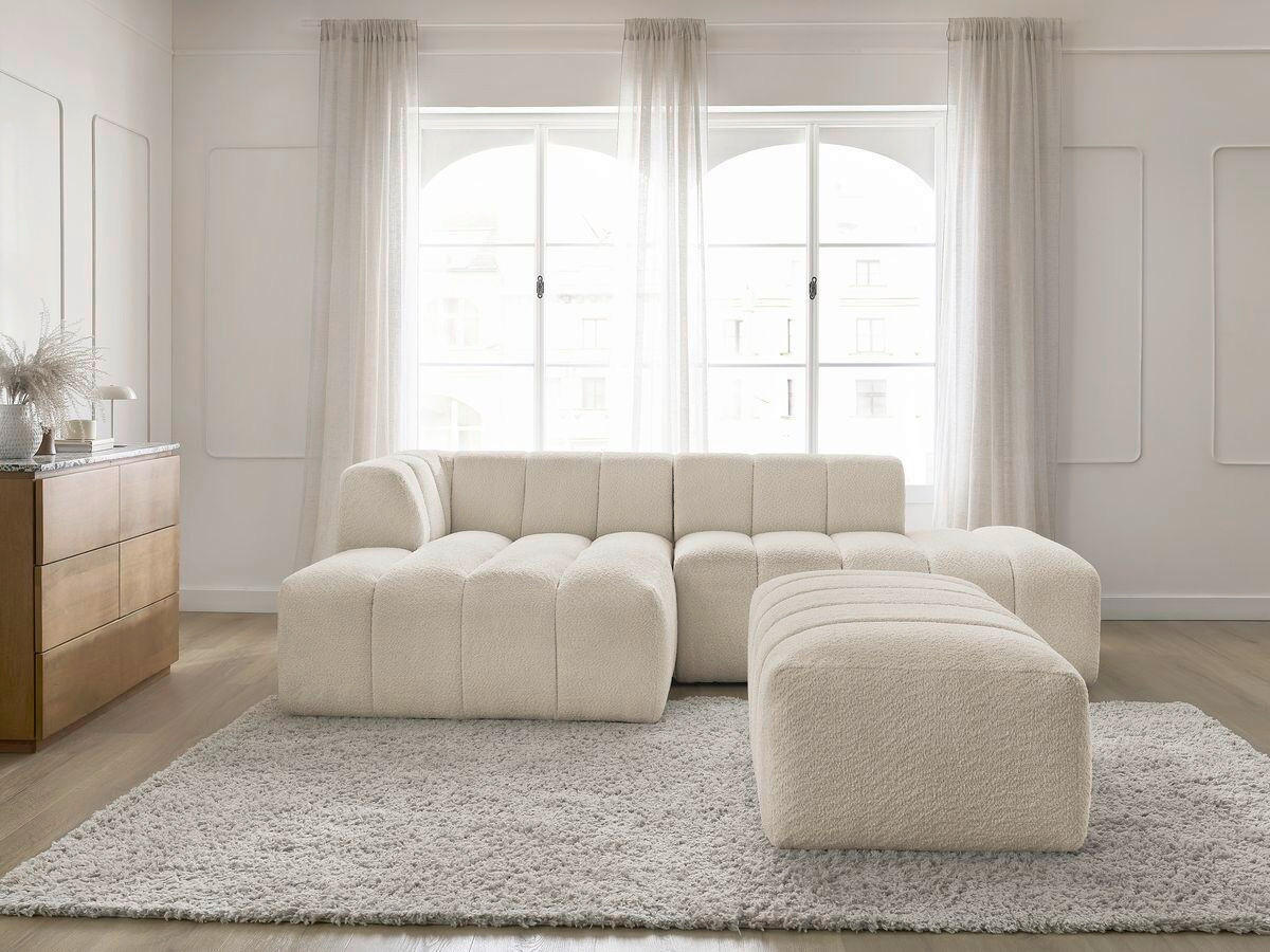 ECKSOFA  ANNECY Beige Bouclé  - Beige/Schwarz, MODERN, Kunststoff/Textil (170/262cm)