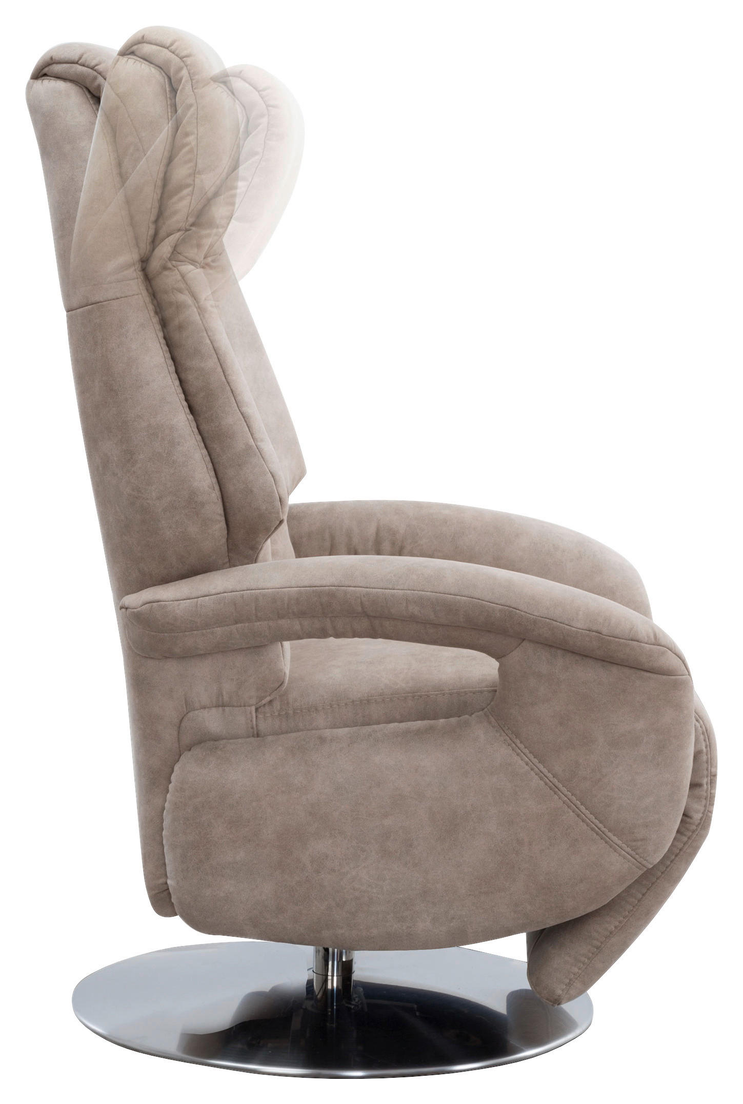 DREHSTUHL Mikrofaser Beige  - Chromfarben/Beige, KONVENTIONELL, Textil/Metall (74/111/77cm) - Sit & More