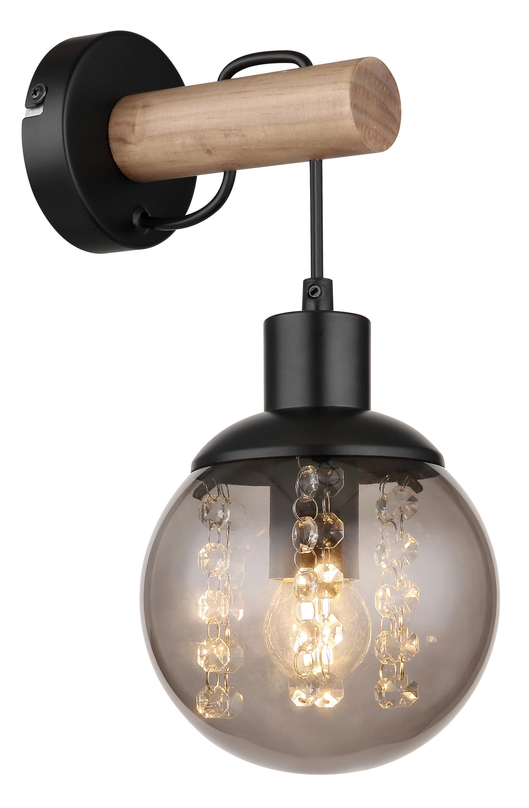 VÄGGLAMPA 15/18/30 cm   - klar/naturfärgad, Natur, trä/glas (15/18/30cm) - Globo