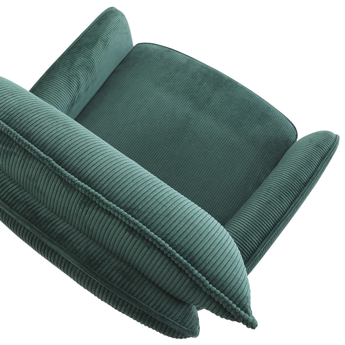 BARHOCKER Cord Grün Stoffauswahl, Sitzfläche 360° drehbar  - Schwarz/Grün, Design, Textil/Metall (54/98-120/58cm) - Novel