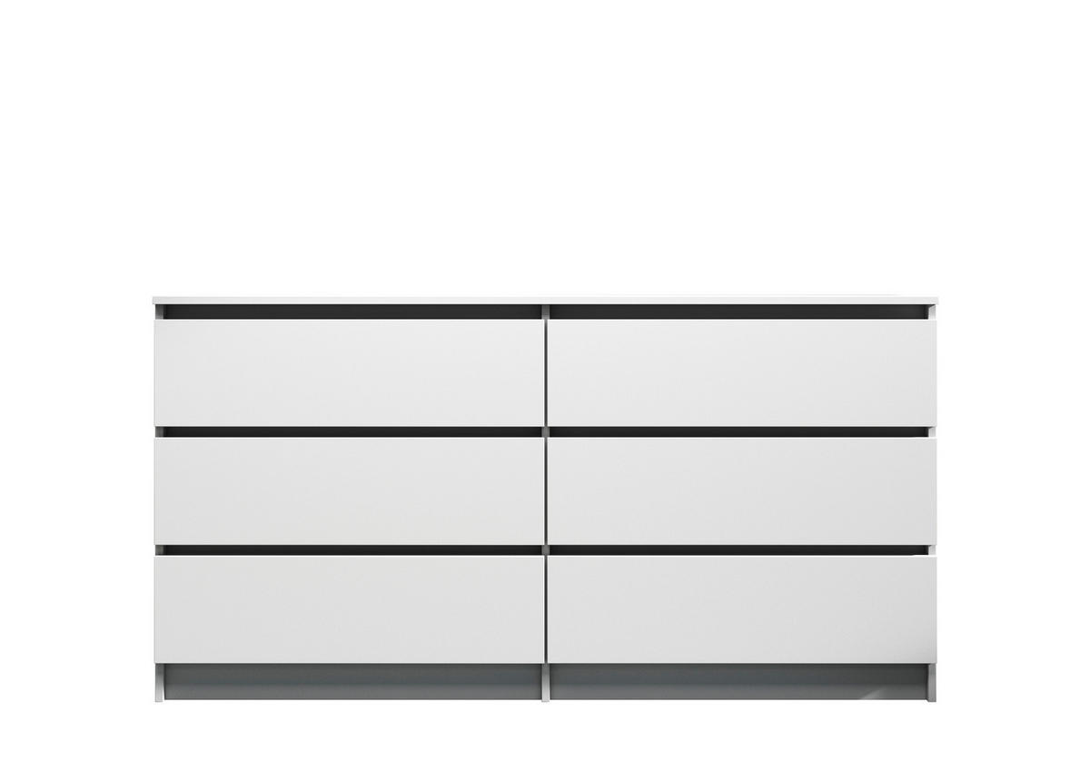 KOMODA   154/80/42 cm   bijela  - bijela, Design, drvni materijal (154/80/42cm)