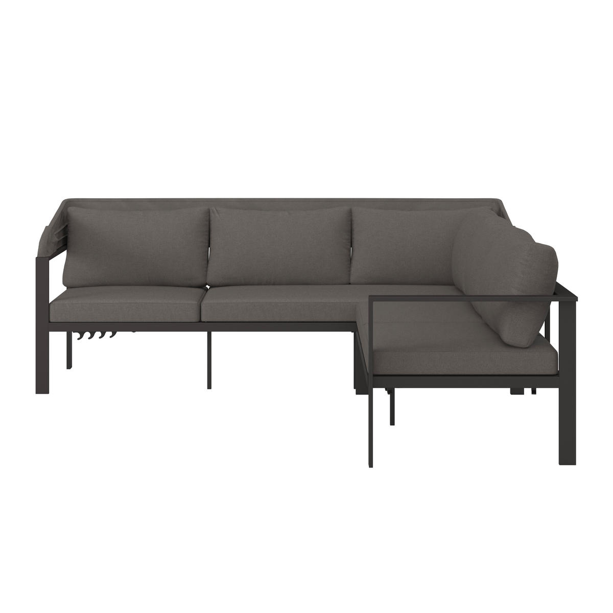 DINING-LOUNGESET Aluminium  - Anthrazit/Grau, MODERN, Glas/Textil (224/64/149/224cm) - Ambia Garden