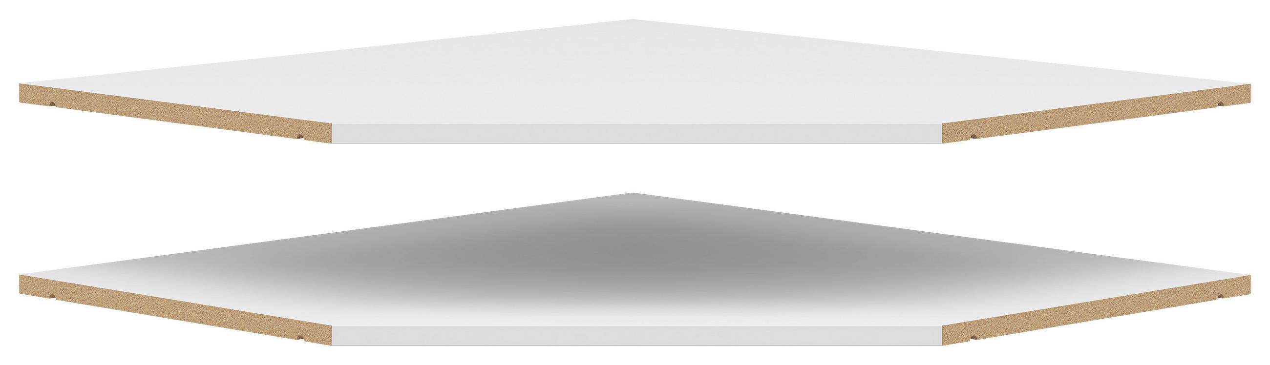 ROHOVÁ POLICA, biela, 96,5/1,5/73,8 cm - biela, Modern, kompozitné drevo (96,5/1,5/73,8cm) - Carryhome