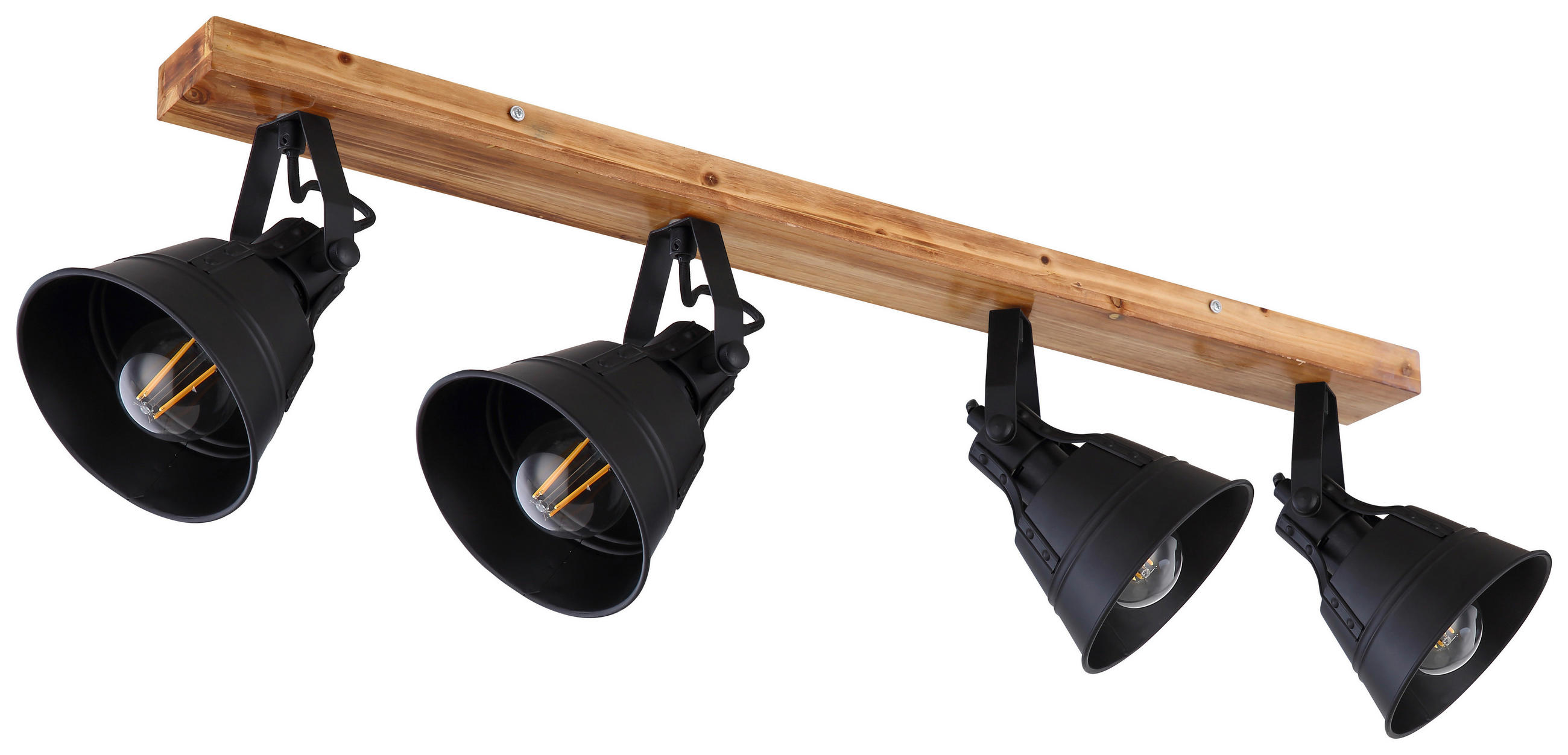 STRAHLER Günther 82/24 cm   - Goldfarben/Schwarz, Natur, Holz/Metall (82/24cm) - Globo