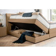 BOXSPRINGBETT 160/200 cm  in Haselnussfarben  - Wengefarben/Haselnussfarben, KONVENTIONELL, Holz/Textil (160/200cm) - Novel