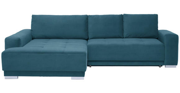 WOHNLANDSCHAFT in Textil Blau - Blau/Silberfarben, Design, Holz/Textil (195/293cm) - Cantus