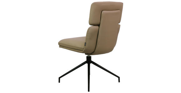 STUHL  in Eisen Echtleder pigmentiert Metall, Leder  - Taupe/Schwarz, Design, Leder/Metall (50/92/64,5cm) - Dieter Knoll