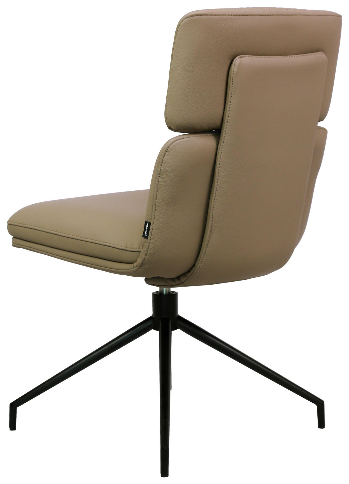 STUHL Echtleder Schwarz, Taupe  - Taupe/Schwarz, Design, Leder/Metall (50/92/64,5cm) - Dieter Knoll