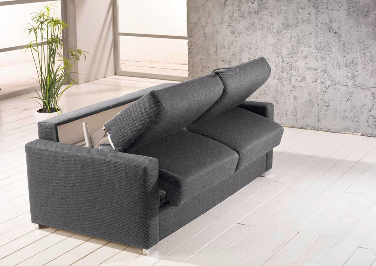 SCHLAFSOFA in Grau  - Chromfarben/Grau, Konventionell, Metall (188/86/97cm) - Novel