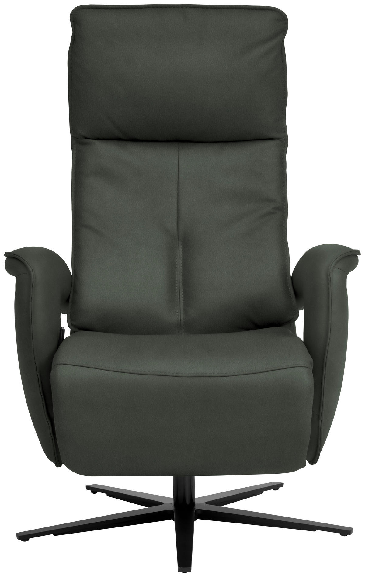 RELAXSESSEL in Leder Dunkelgrün  - Dunkelgrün/Schwarz, Design, Leder/Metall (77/119/87cm) - Valdera